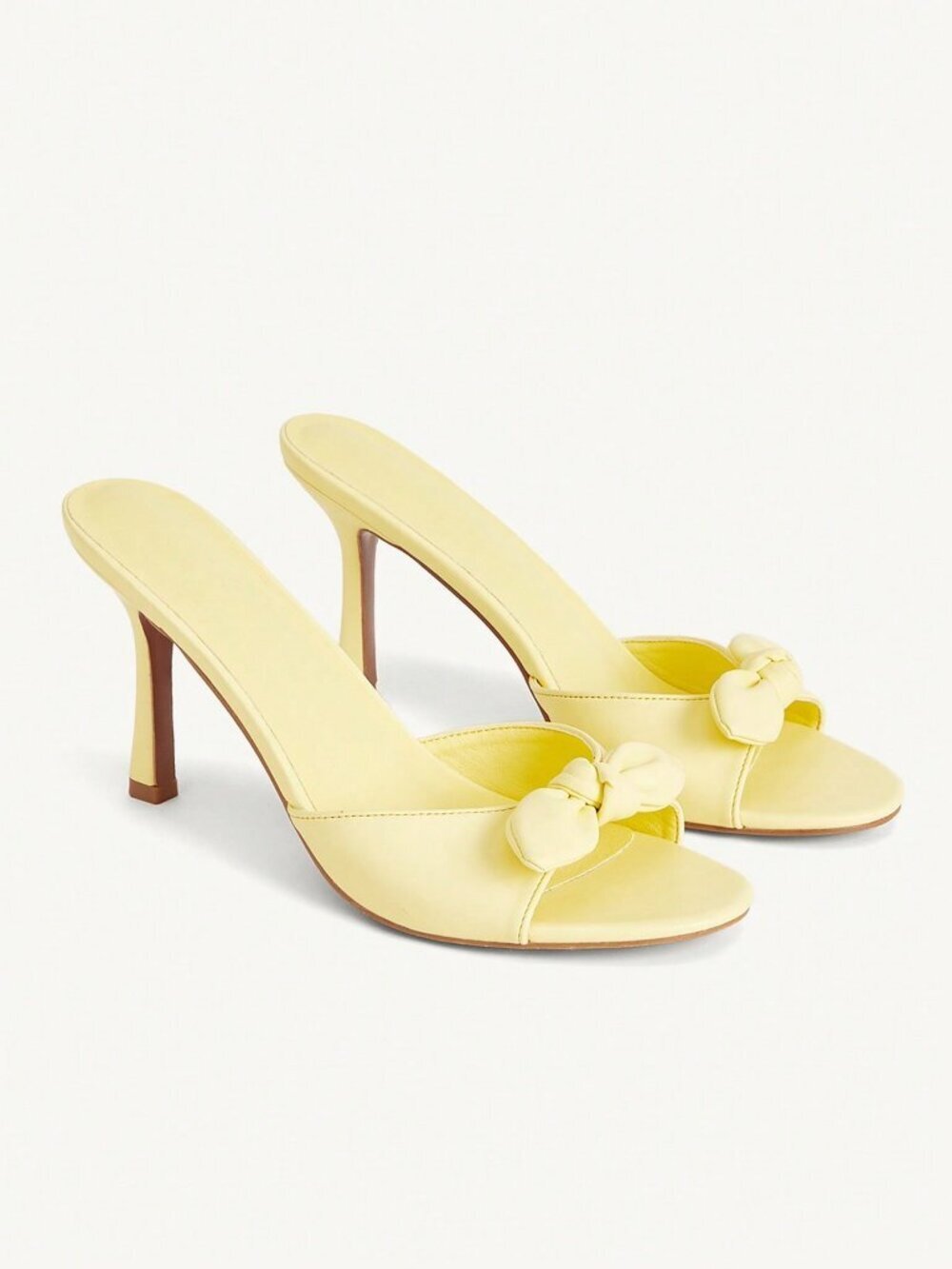 yellow Elegant Women's Round Toe High Heel Mules Sandals Shoes